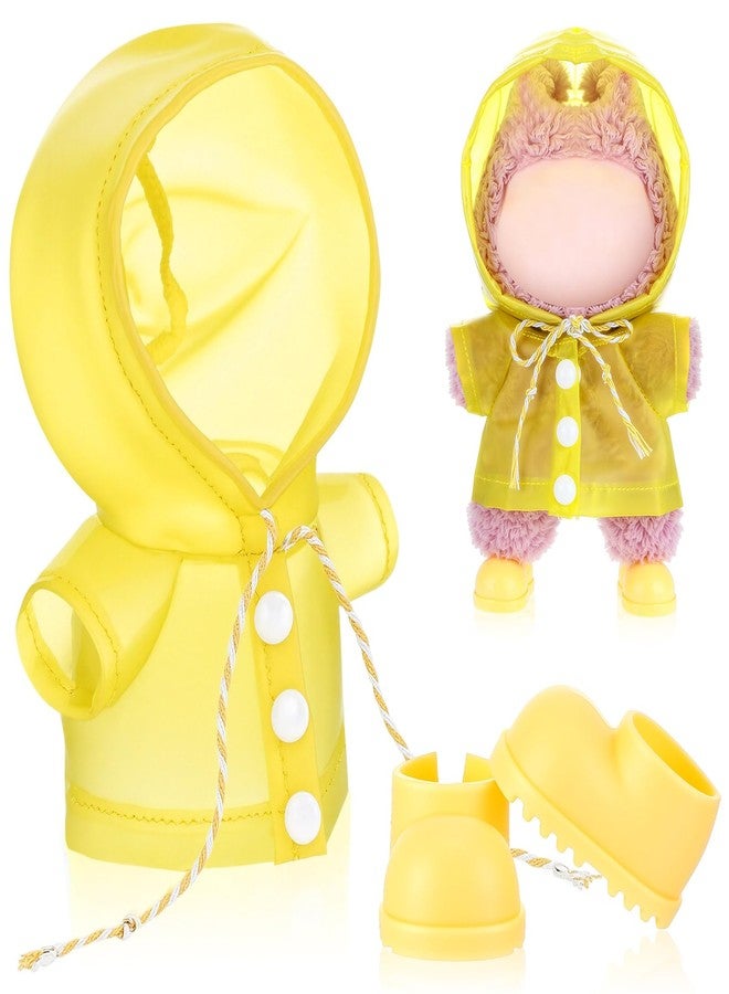 Velmitten 17cm Doll Yellow Raincoat with Mini Rainboot Shoes Adorable Doll Raincoat Clothes Outfit & Accessories Ideal Gift for DIY Dress-up Lovers & Collector Display - Image 1